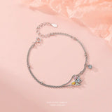 S925 Sterling Silver Flash Color Diamond Butterfly Earrings Women's Sweet ins Cute Mini Color Treasure Earrings Earrings for Hair TWINKLE QUEEN