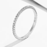 S925 Sterling Silver Distinctive Full Diamond Combination Ring Women's European and American Light Luxury ins Fashion Simple Diamond Ring Jewelry TWINKLE QUEEN
