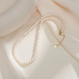 Classic natural freshwater pearl necklace S925 sterling silver chain adjustable necklace manufacturers wholesale clavicle chain TWINKLE QUEEN