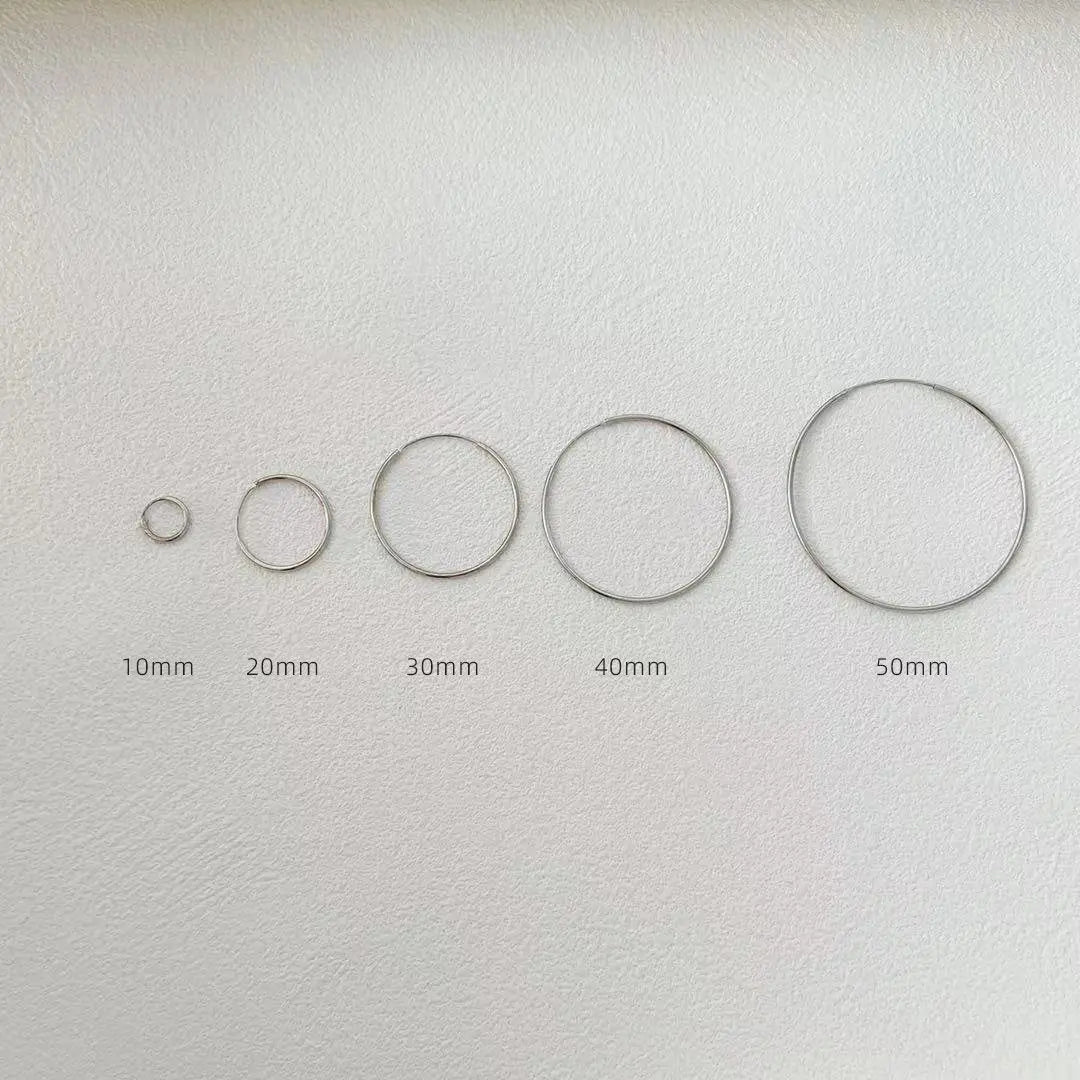 S925 Sterling Silver Plain Ring Earrings Women's Large Ring Ear Buckle Distinctive Fashion All-match South Korea Internet Celebrant Popular Earrings TWINKLE QUEEN