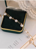 S925 Sterling Silver Jewelry Double-layer Pearl Gimmel Bracelet Women's Spring and Summer Fashion Jewelry Light Luxury High-end Color-free TWINKLE QUEEN