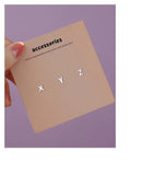 S999 Silver Plain 26 Letter Earrings ins Simple Personality All-Match Fashion Elegant DIY Sterling Silver Ear Bone Earrings TWINKLE QUEEN