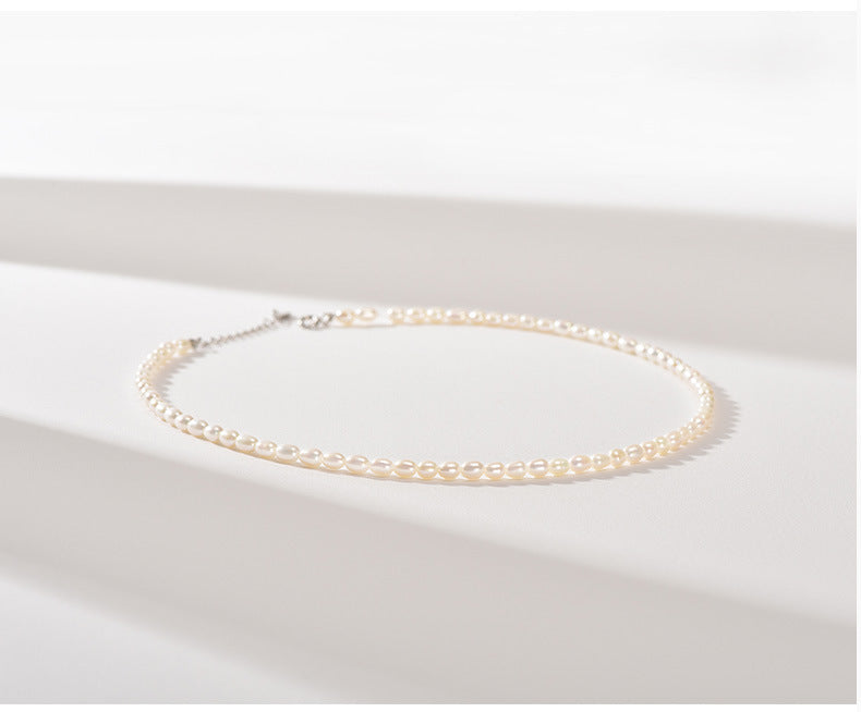 Natural Freshwater Pearl Necklace Strong Light Women's Summer Clavicle Chain High-grade All-match Beaded Jewelry Neck Chain TWINKLE QUEEN