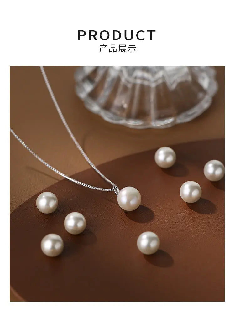 White Freshwater Pearl Pendant Necklace for Women - AAA+ Quality Pearl Necklace for Women With 925 Sterling Silver Chain TWINKLE QUEEN