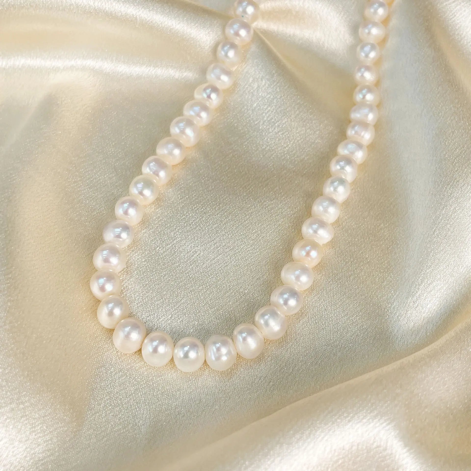 Natural Freshwater Pearl Necklace Bracelet Earring Three-Piece Set Sterling Silver  suit Mother's Day Gift TWINKLE QUEEN