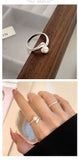 S925 Sterling Silver Freshwater Pearl Ring Women's Open Ring ins Light Luxury High-end Bright Silver Korean-style All-match Small Fresh TWINKLE QUEEN