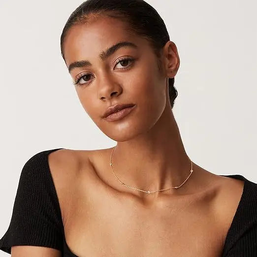 S925 Sterling Silver Necklace Five Diamond Lianzhu European and American Light Luxury Diamond Collarbone Chain Luxury TWINKLE QUEEN