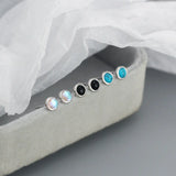 Japanese and Korean s925 Silver ins Niche Design High-grade Sense Geometric Round Agate Pine Stone Earrings Earrings TWINKLE QUEEN