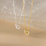 925 silver light luxury high-end new ins ladies clavicle chain diamond ring interlocking necklace TWINKLE QUEEN