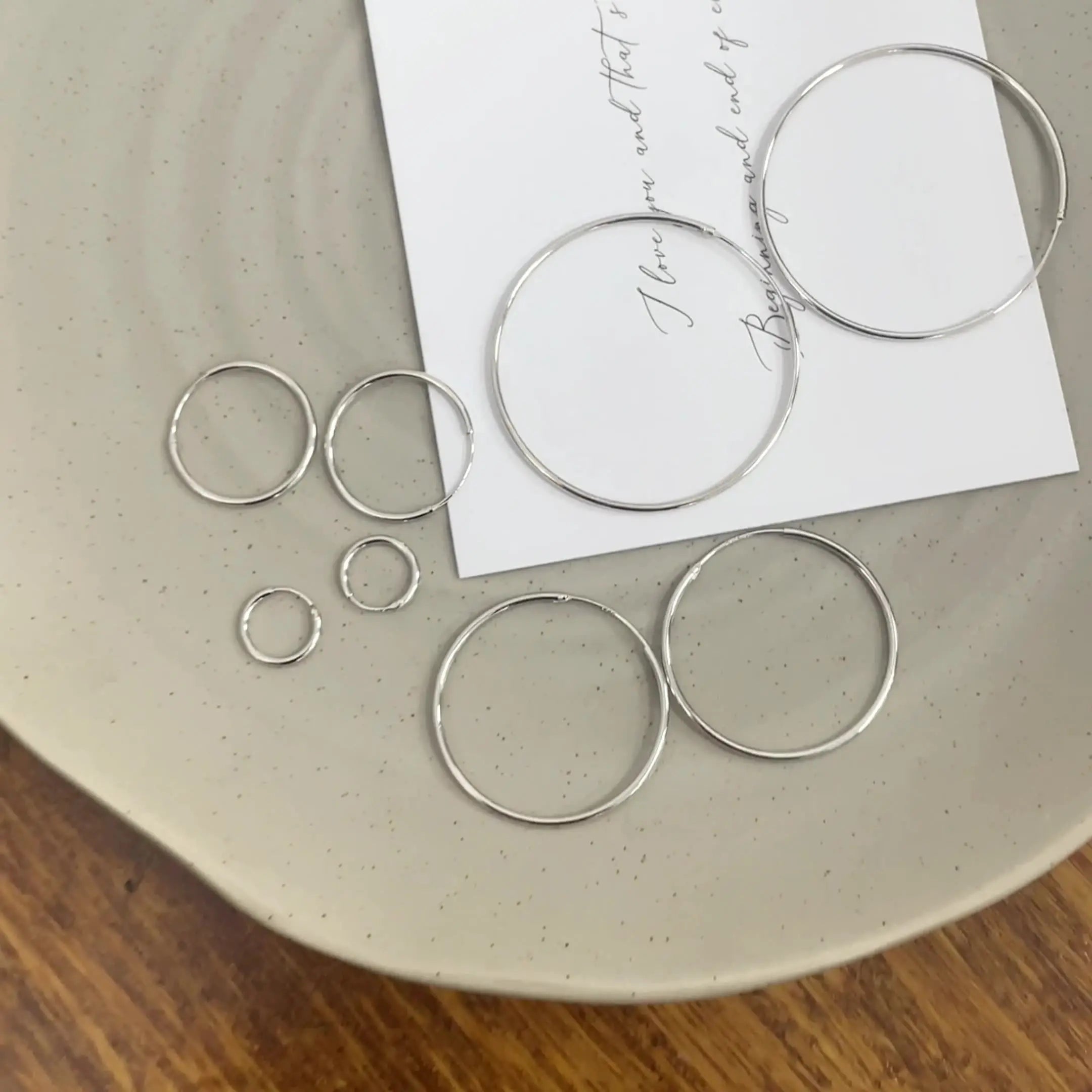 S925 Sterling Silver Plain Ring Earrings Women's Large Ring Ear Buckle Distinctive Fashion All-match South Korea Internet Celebrant Popular Earrings TWINKLE QUEEN