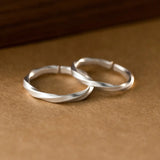 Foot Silver 999 Ring New Simple Niche Fashion Commuter Frosted Twist Pattern Couple Ring TWINKLE QUEEN