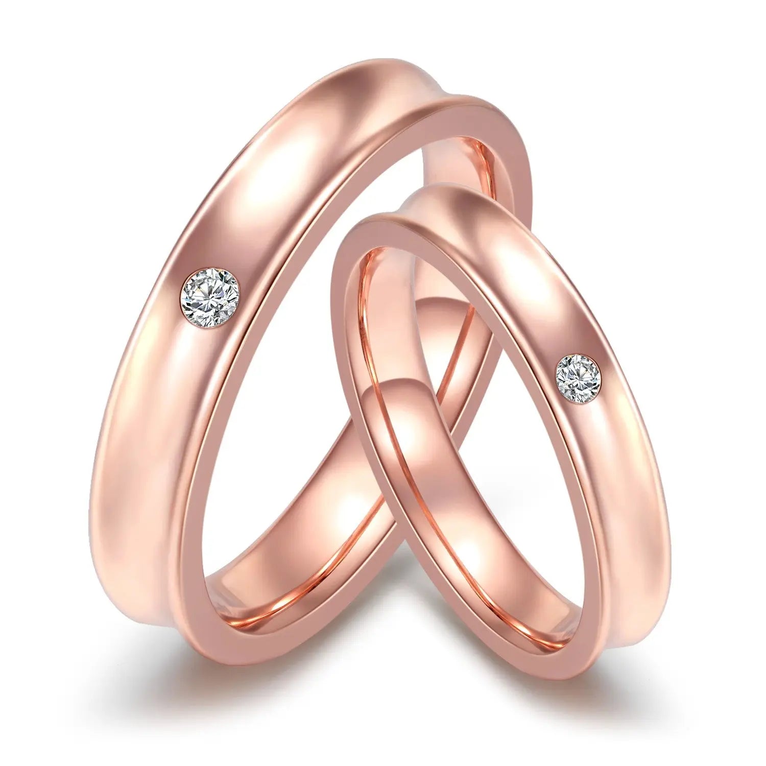 TWINKLE QUEEN Gold Plated S925 Silver Promise Ring Couple Wedding Engagement  Band for Women Men Lovers  Bridal Jewelry Gifts TQ