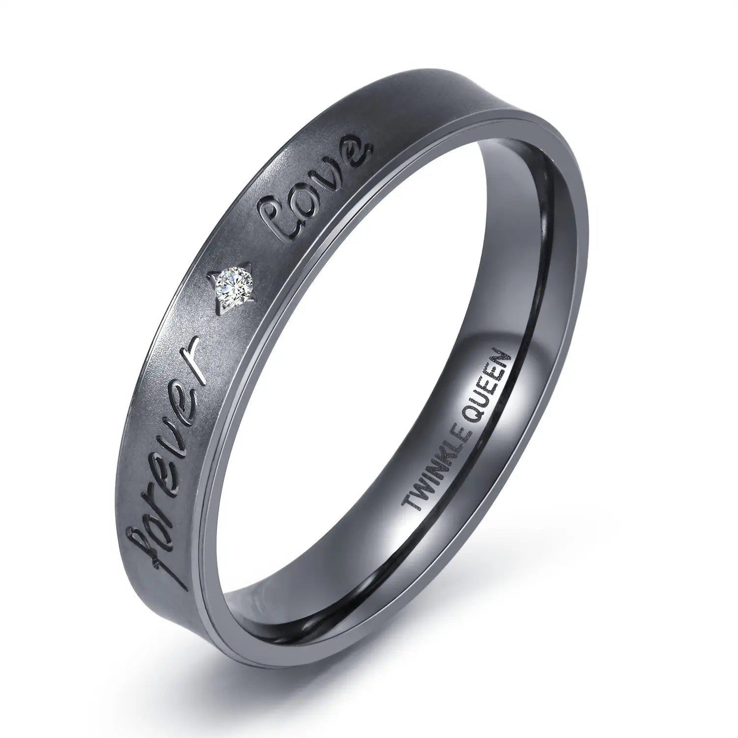 TWINKLE QUEEN Gold Plated S925 Silver Promise Ring Couple Wedding Engagement  Band for Women Men Lovers  Bridal Jewelry Gifts TQ