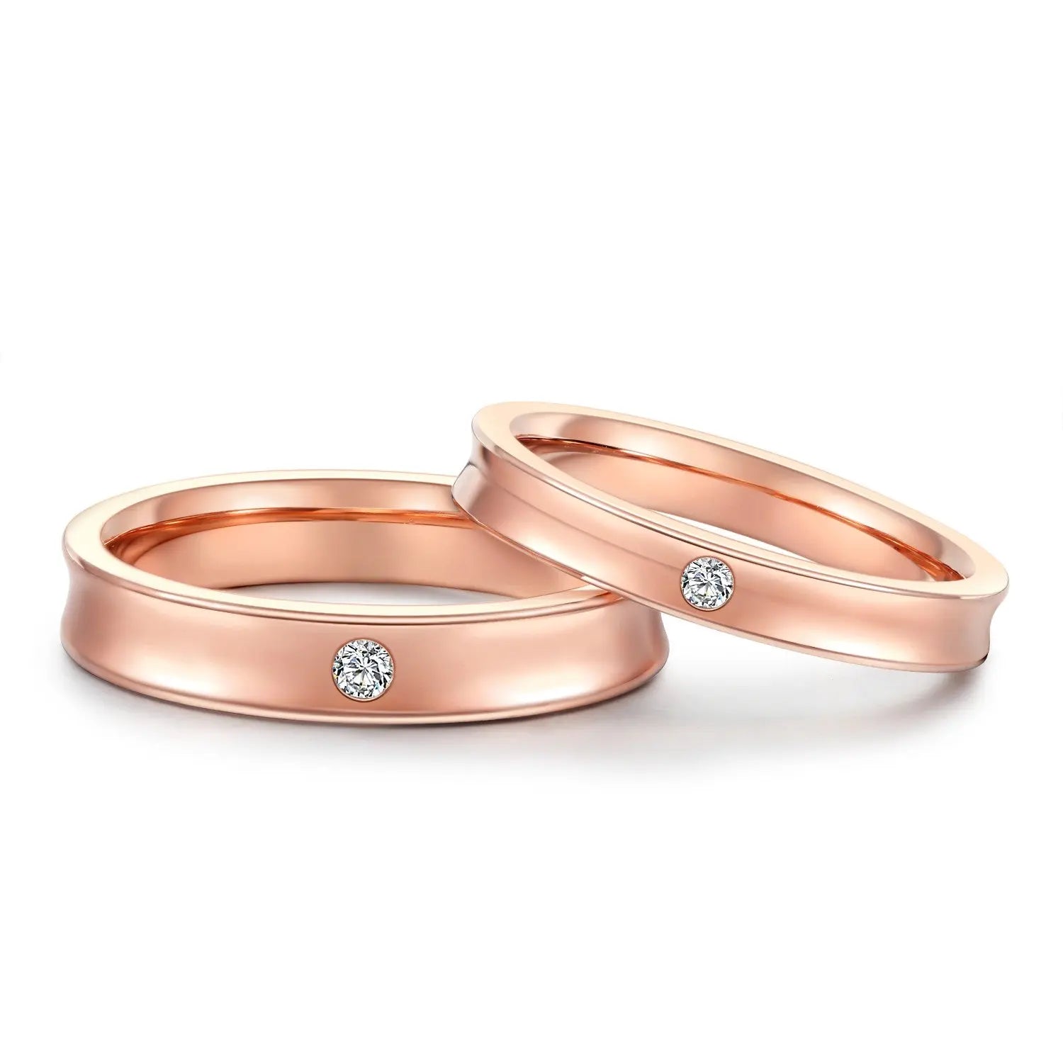 TWINKLE QUEEN Gold Plated S925 Silver Promise Ring Couple Wedding Engagement  Band for Women Men Lovers  Bridal Jewelry Gifts TQ