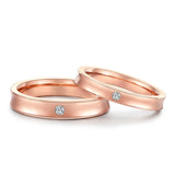 TWINKLE QUEEN Gold Plated S925 Silver Promise Ring Couple Wedding Engagement  Band for Women Men Lovers  Bridal Jewelry Gifts TQ