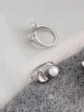 Public Design Sense Natural Pearl Ring Women's S925 Sterling Silver Korean Style Simple Light Luxury Bean Open Ring TWINKLE QUEEN