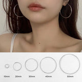 S925 Sterling Silver Plain Ring Earrings Women's Large Ring Ear Buckle Distinctive Fashion All-match South Korea Internet Celebrant Popular Earrings TWINKLE QUEEN