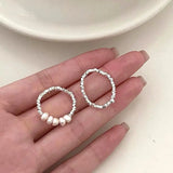 S925 sterling silver pearl ring geometric broken silver irregular design Joint ring light luxury fashion personality tail ring TWINKLE QUEEN