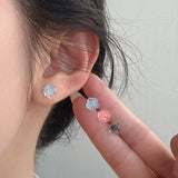 S925 Sterling Silver Cool Punk Style Color Personality Magic Rose Earrings TWINKLE QUEEN