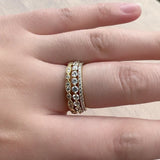 S925 Sterling Silver Distinctive Full Diamond Combination Ring Women's European and American Light Luxury ins Fashion Simple Diamond Ring Jewelry TWINKLE QUEEN