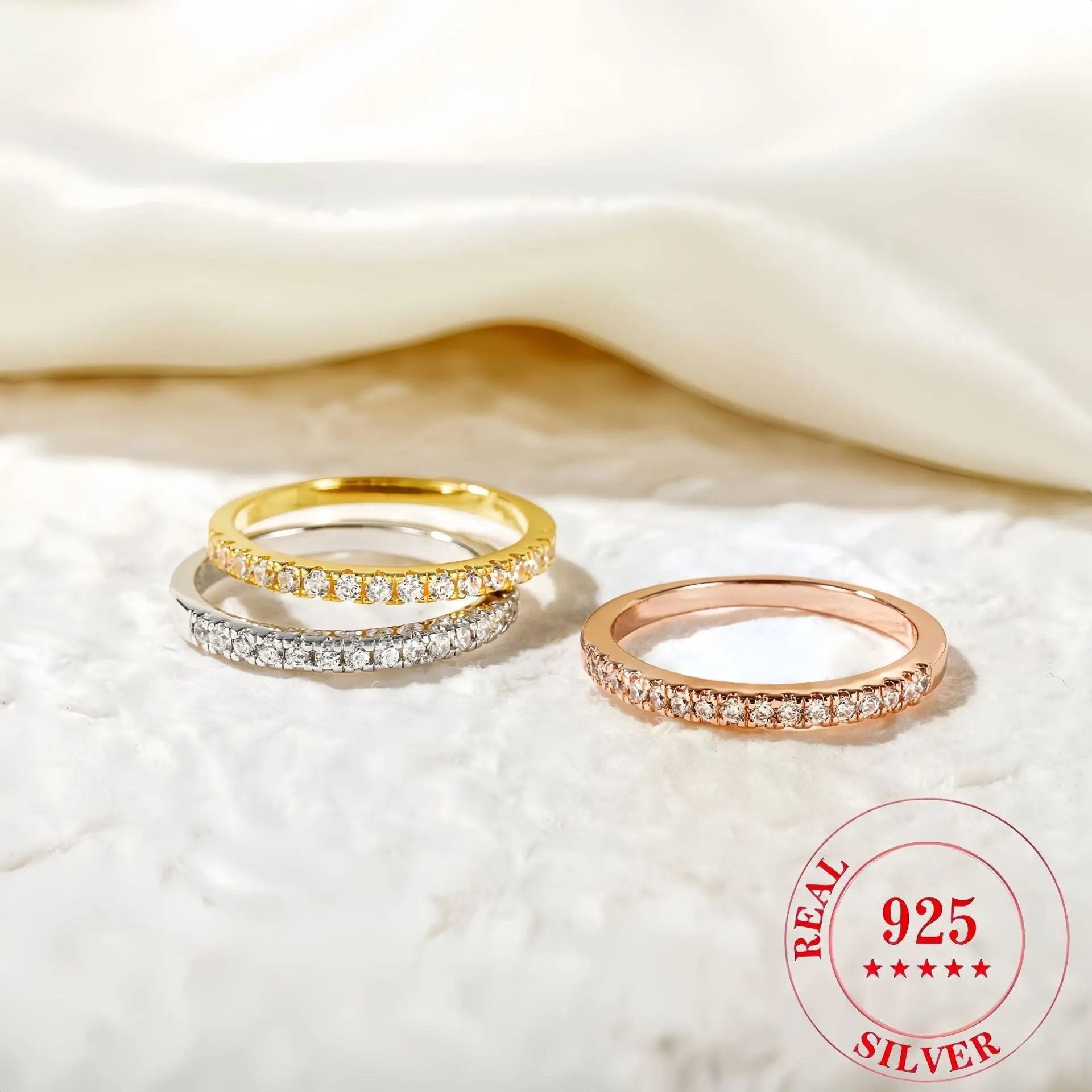 Silver S925 Sterling Silver Niche High-end Ring Women's Simple Full Diamond Finger Ring Super Fairy Gestapa Handpiece TWINKLE QUEEN