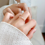 S925 Sterling Silver Diamond Five-petal Flower Ring Mori Fashion Sweet ins Style Niche Hand Jewelry TWINKLE QUEEN