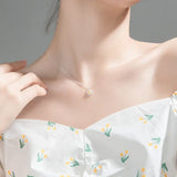S925 Silver Necklace Female Korean Style Summer Fresh Flower Fresh Autumn Chrysanthemum Short Clavicle Chain TWINKLE QUEEN