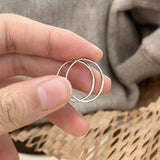 S925 Sterling Silver Plain Ring Earrings Women's Large Ring Ear Buckle Distinctive Fashion All-match South Korea Internet Celebrant Popular Earrings TWINKLE QUEEN