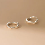 S925 Sterling Silver Simple ins Storm Wave Satin Ear Buckle Fashionable High-end Ear Jewelry for Women TWINKLE QUEEN