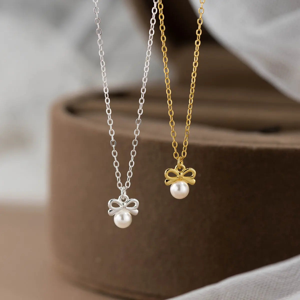 S925 silver fresh and sweet ins style niche design personality bow bead necklace TWINKLE QUEEN