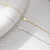 S925 silver fresh and sweet ins niche design exquisite simple single diamond cross bracelet TWINKLE QUEEN