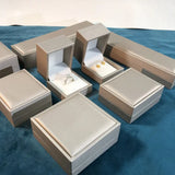 Golden PU textured leather jewelry box, fashionable accessory packaging box, ring box, pearl stud earrings box. TWINKLE QUEEN