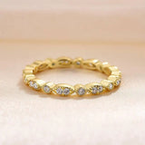 S925 Sterling Silver Distinctive Full Diamond Combination Ring Women's European and American Light Luxury ins Fashion Simple Diamond Ring Jewelry TWINKLE QUEEN