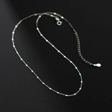 S925 Silver Necklace Female Korean Style Elegant Simple Side Chain Personality Square Piece Sweet Clavicle Chain TWINKLE QUEEN