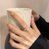 S925 Sterling Silver Freshwater Pearl Ring Women's Open Ring ins Light Luxury High-end Bright Silver Korean-style All-match Small Fresh TWINKLE QUEEN