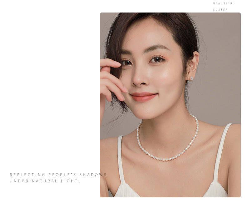 Natural Freshwater Pearl Necklace Strong Light Women's Summer Clavicle Chain High-grade All-match Beaded Jewelry Neck Chain TWINKLE QUEEN