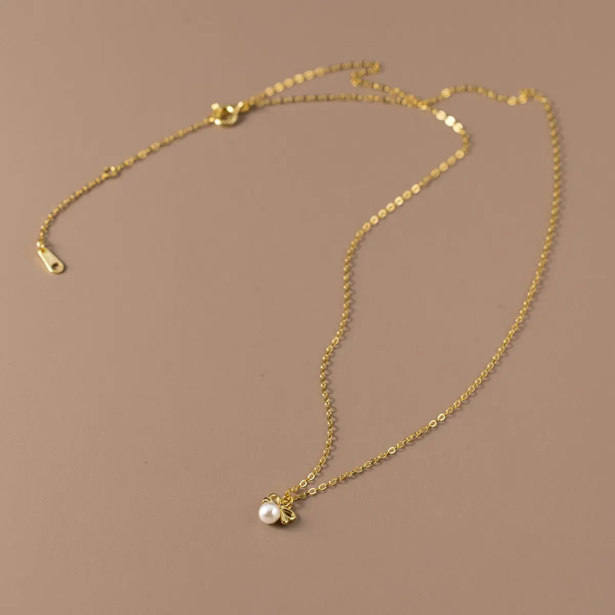 S925 silver fresh and sweet ins style niche design personality bow bead necklace TWINKLE QUEEN