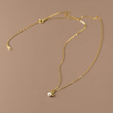 S925 silver fresh and sweet ins style niche design personality bow bead necklace TWINKLE QUEEN