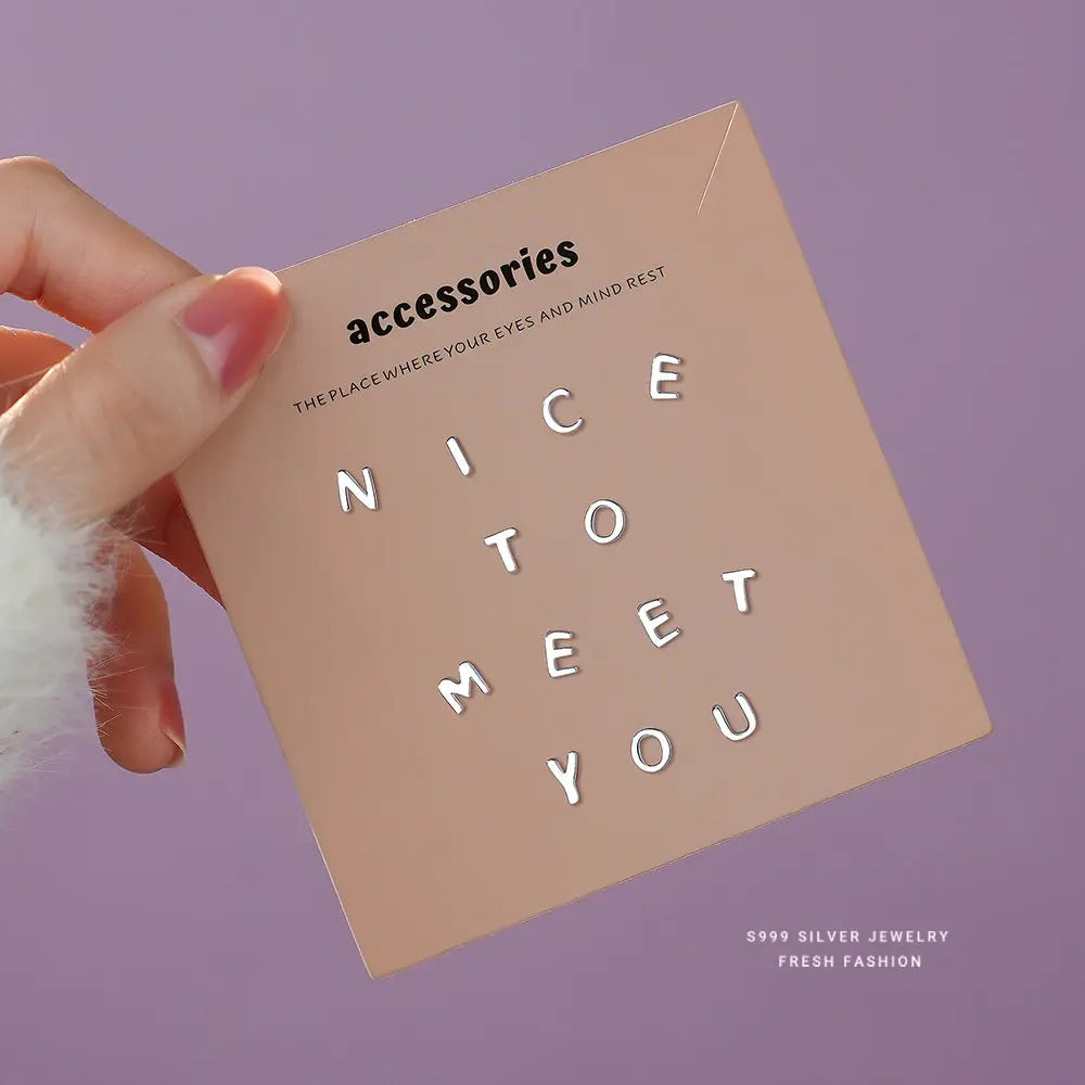 S999 Silver Plain 26 Letter Earrings ins Simple Personality All-Match Fashion Elegant DIY Sterling Silver Ear Bone Earrings TWINKLE QUEEN