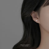 S925 Sterling Silver Flash Color Diamond Butterfly Earrings Women's Sweet ins Cute Mini Color Treasure Earrings Earrings for Hair TWINKLE QUEEN