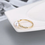 Japanese and Korean Style Simple New S925 Silver Ring Women's Open Fashion Cool Freshwater Pearl Ring TWINKLE QUEEN