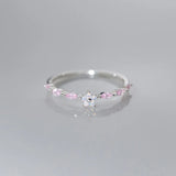 S925 Sterling Silver Diamond Five-petal Flower Ring Mori Fashion Sweet ins Style Niche Hand Jewelry TWINKLE QUEEN