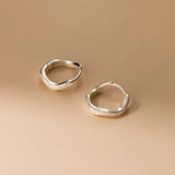 S925 Sterling Silver Simple ins Storm Wave Satin Ear Buckle Fashionable High-end Ear Jewelry for Women TWINKLE QUEEN