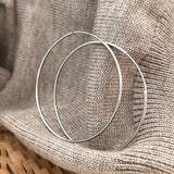 S925 Sterling Silver Plain Ring Earrings Women's Large Ring Ear Buckle Distinctive Fashion All-match South Korea Internet Celebrant Popular Earrings TWINKLE QUEEN
