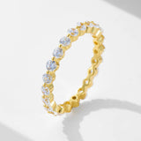 S925 Sterling Silver Distinctive Full Diamond Combination Ring Women's European and American Light Luxury ins Fashion Simple Diamond Ring Jewelry TWINKLE QUEEN