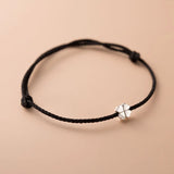 S925 Silver Korean Style Simple Fashion Four-leaf Flower Red Rope Bracelet Summer Fresh Style Hand Jewelry TWINKLE QUEEN