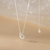 925 silver light luxury high-end new ins ladies clavicle chain diamond ring interlocking necklace TWINKLE QUEEN