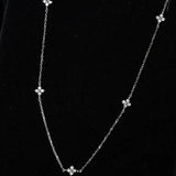 S925 Sterling Silver Necklace Four-leaf Clover Plated 18K Gold Light Luxury Star Elegant High-grade Glep New Arch Chain TWINKLE QUEEN