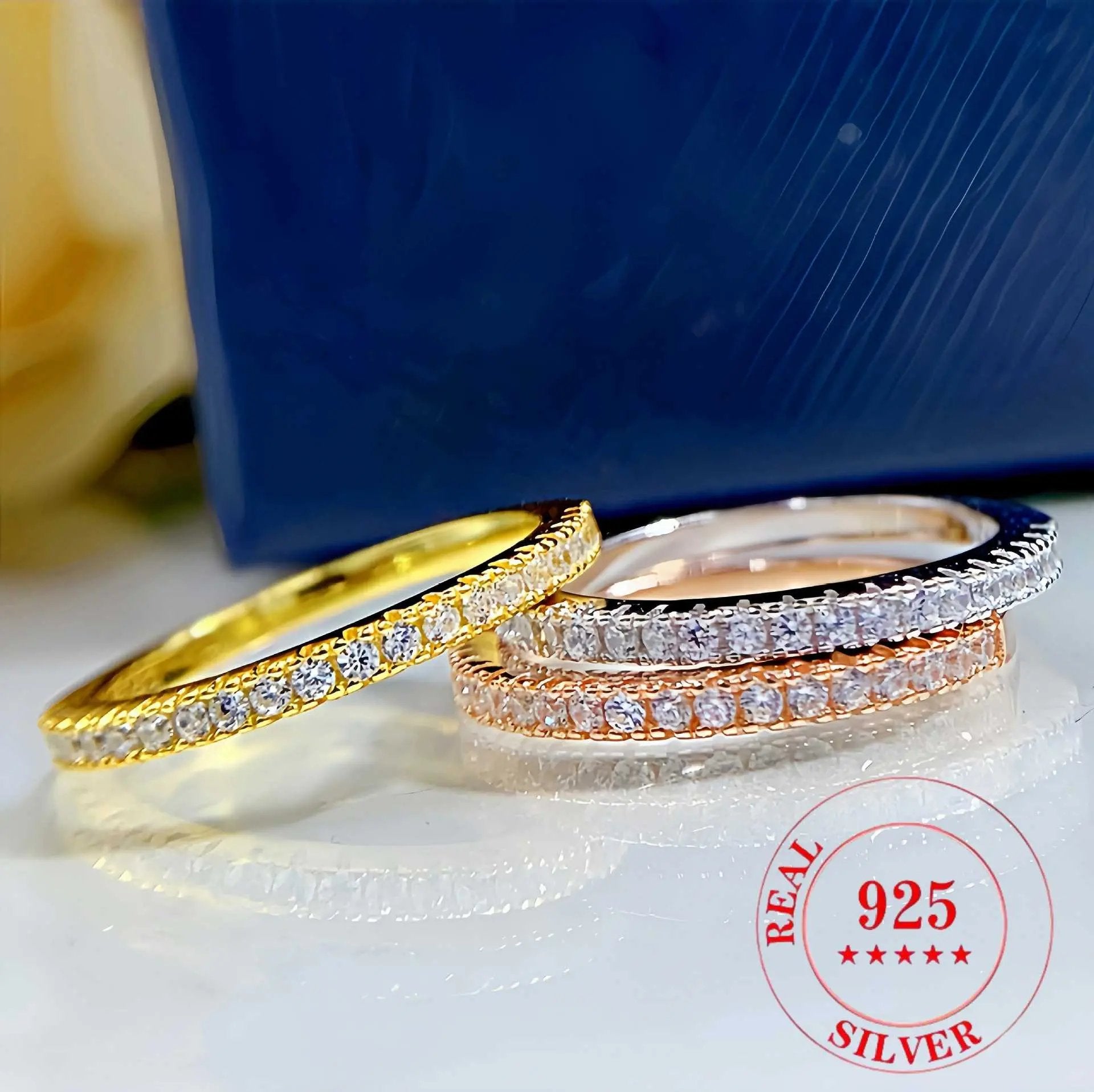 Silver S925 Sterling Silver Niche High-end Ring Women's Simple Full Diamond Finger Ring Super Fairy Gestapa Handpiece TWINKLE QUEEN