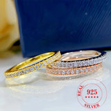 Silver S925 Sterling Silver Niche High-end Ring Women's Simple Full Diamond Finger Ring Super Fairy Gestapa Handpiece TWINKLE QUEEN